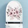 Pink Floral Toilet Wall Sticker Self-Adhesive Waterproof Removable Bathroom Cute Home Decor Art
