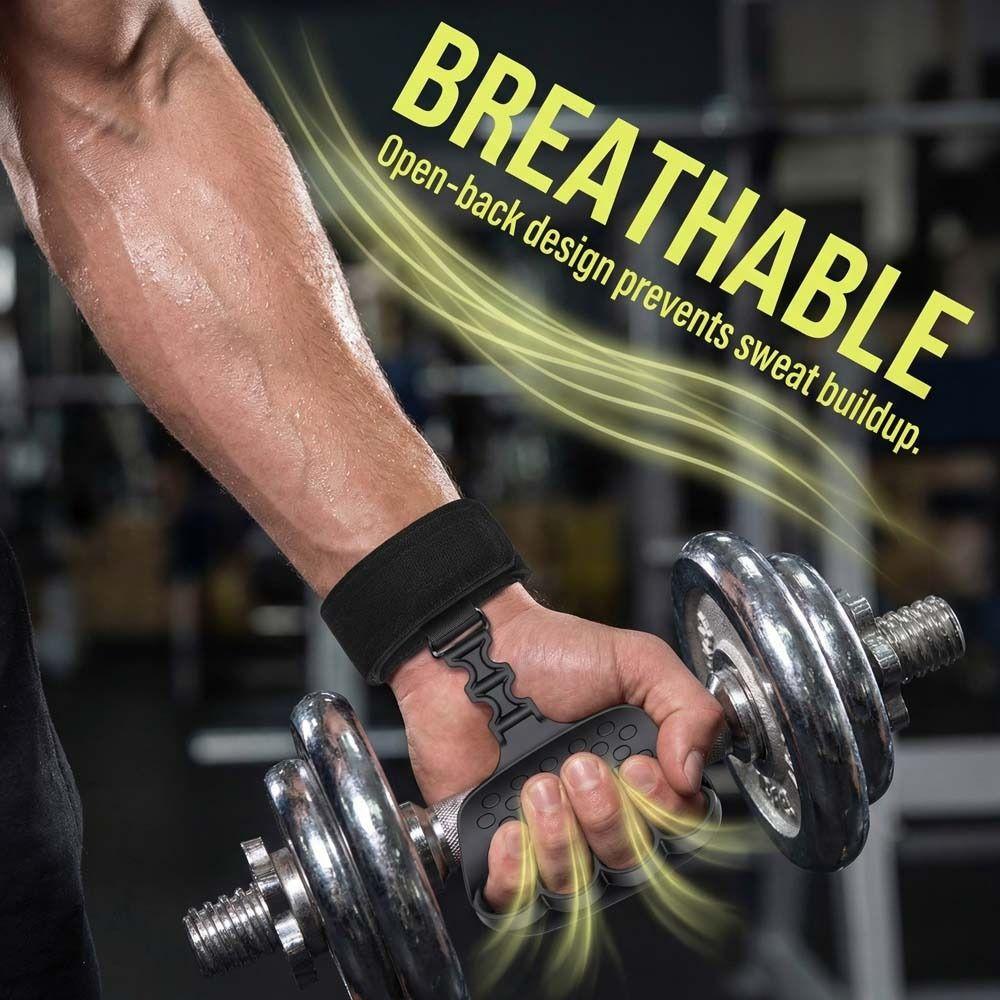 1 pc/ pair Ergonomic Shape Lifting Grips Silicone Material Anti-Slip Grips Home Workout