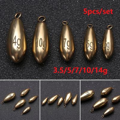 5 τμχ Βάρη Υψηλής Ποιότητας Άγκιστρο Σύνδεσης Πρόσθετου Βάρους Ορείχαλκος Ψαρέματος Βύθισμα