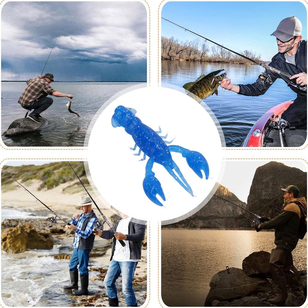 10pcs Soft Fishing Lure Crawdad Bait PVC Shrimp Artificial Soft Lure Baits for Bass Fishing