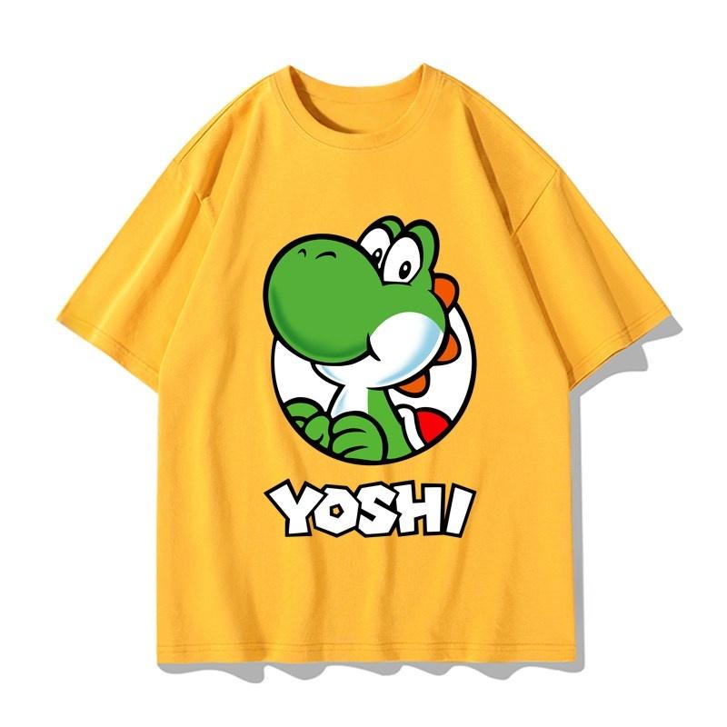 Super Mario Yoshi T-shirt Men and Women Summer Cotton Y2K Clothing Fashion Breathable Anime Fans Short Sleeve Tops Streetwear