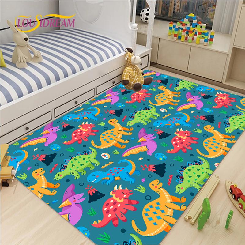 Cute Cartoon Dinosaur Carpet for Living Room Bedroom Rugs Kitchen Kids Door Unslip Floor Mat Birthday gift photography props Rug