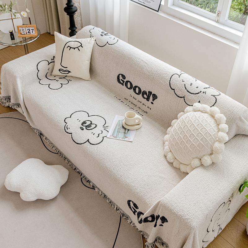 Cartoon Sofa Towel High-Grade Plush Yarn Sofa Cover Sofa Cover Cloth Full Covered Sofa Cover All-Inclusive Non-Slip