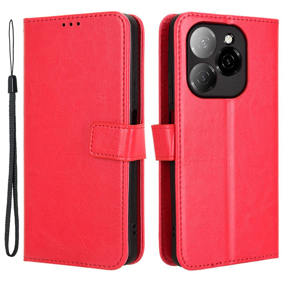 For TECNO Spark 20 Pro 5G KJ8 Wallet Case Crazy Horse Texture PU Leather Stand Cover