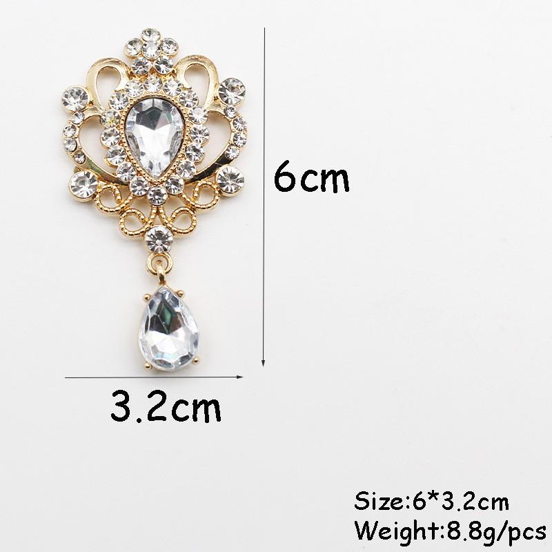 32*60MM Teardrop Acrylic Pendant Brooch for DIY Clothing and Headdress.