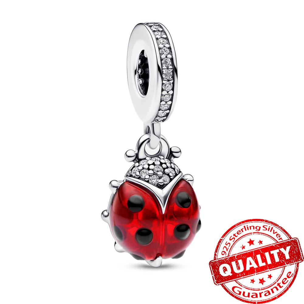 Romantic Copper Red Air Balloon Charm Fit Original Bracelet Copper Red Heart Rose Charms For Women Jewelry Gift