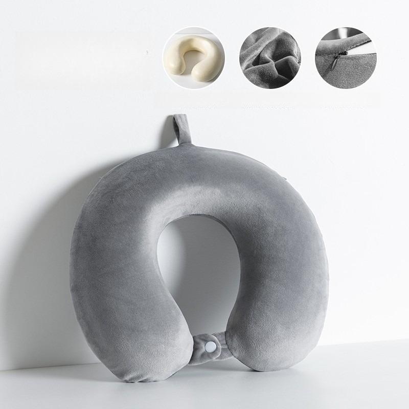 High Density Slow Rebound Memory Cotton Neck Pillow Portable Household Travel U-shaped Pillows 360 ° Surround Support Pads The Jacket Can Be Washed