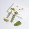 Grüner Xiu Jade Roller & Gua Sha Set - Laser graviert, Universeller Meridian-Massager für den Gebrauch im Schönheitssalon