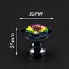 KAK 30mm Diamond Shape Design Colorful Crystal Glass Knobs Cupboard Drawer Pull Door Kitchen Cabinet Wardrobe Handles Hardware