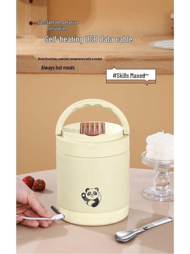 24-Stunden Elektrische Lunchbox mit Konstanter Temperatur, Tragbar und Isoliert für Büroangestellte und Studenten