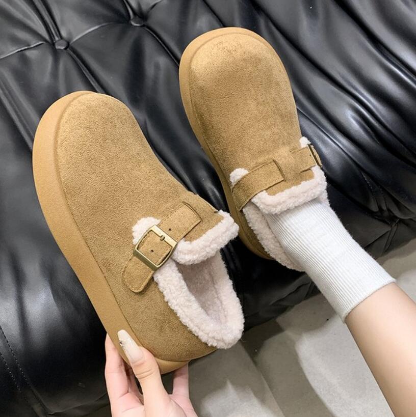 Botas Invierno Mujer Women Snow Boots Moccasins Soft Loafers Fashion Comfort Warm Plush Female Cotton Shoes Bottes Femmes Bot