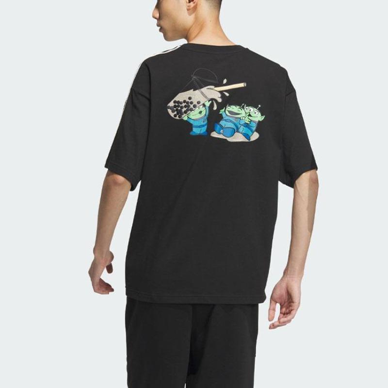 adidas Neo X Disney Toy Story Casual Cartoon Print Round Neck Short Sleeve T-Shirt Unisex Tops Black IP9365