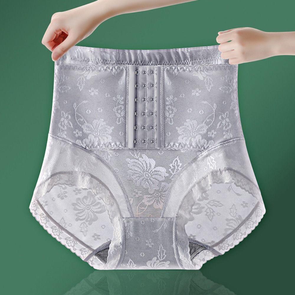 Mid Waist Butt Lifter Briefs Lace Flower Slimming Buckle Shapers Postpartum Body Shapers  Ladies