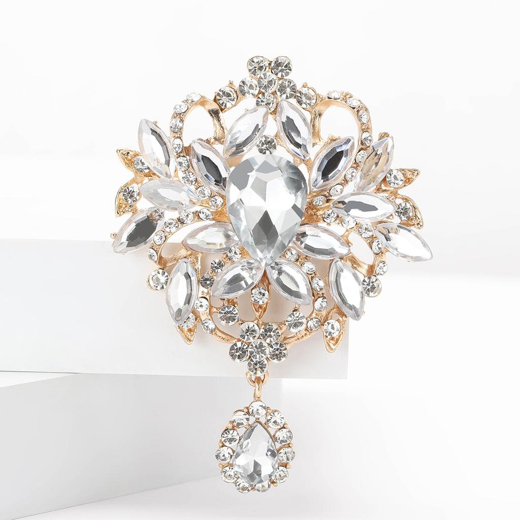 Hänge av kristallglasbrosch för kvinnor unisex strassnålar bankettfest ryggsäck presenter smyckestillbehör