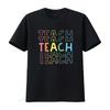 Teacher T Shirt Women Back To School Tops Funny Kindergarten Teaching Life Appreciation Casual Crew Neck Black Medium Vintage