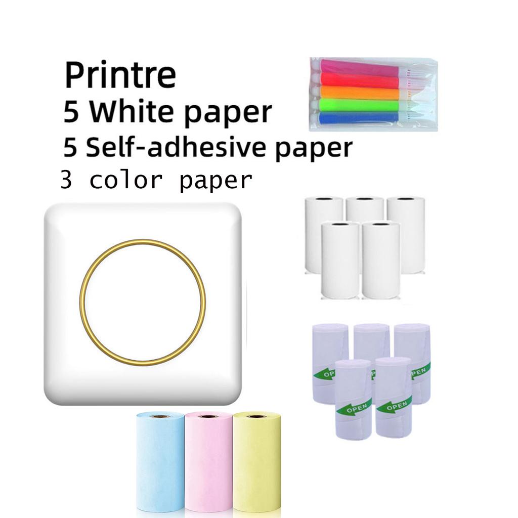 Mini Pocket Printer, Portable Inkless Thermal Printer, Compatible with Android & iOS, USB Charging, Rechargeable Lithium Battery