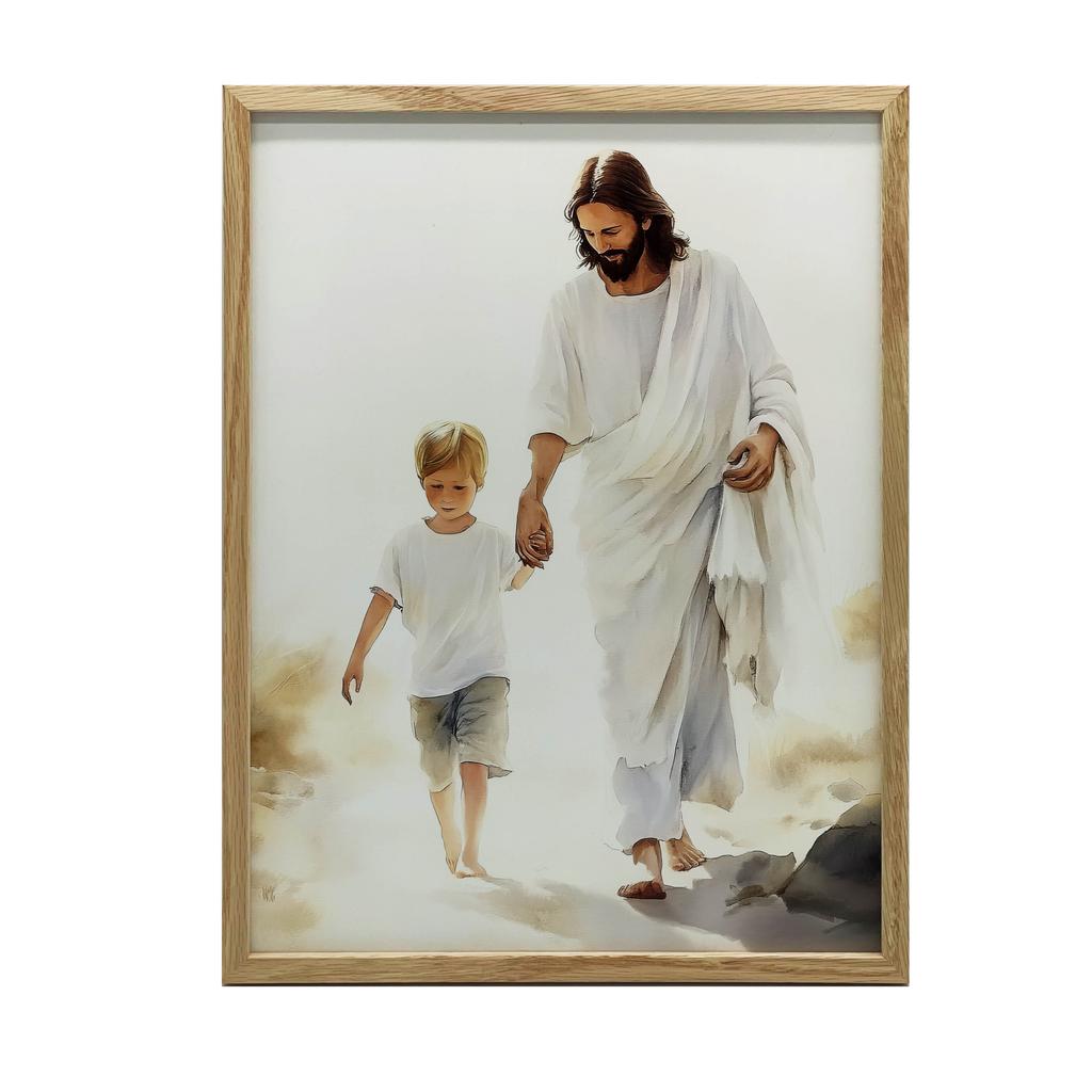 Plakat Wspólna Droga Z Jezusem Plakat Wspólna Droga Z Jezusem, 70X100 Cm, Rama Drewniana Ciemny Brąz, Papier Matowy 230 Gsm