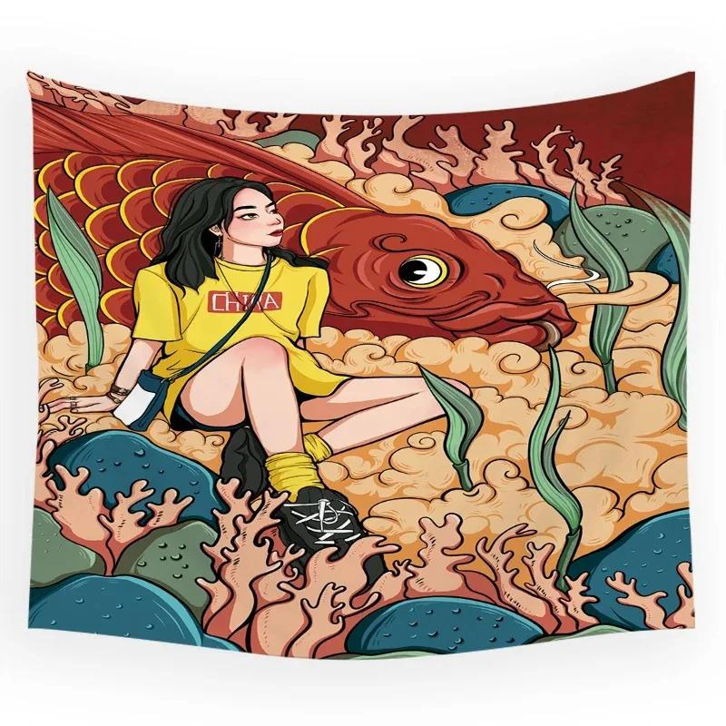 

Китайский стиль Летающий дракон подвесная ткань офис гостиная гобелен украшение на стену дома гобелен 100x75cm