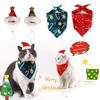 2Pcs Cute Kitten Dress Up Accessories Bat Triangle Scarf Cat Christmas Bib Hat Set  Pet Accessories