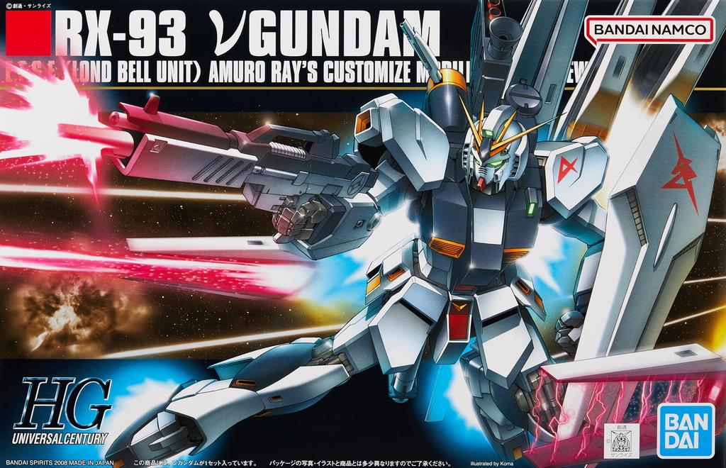 BANDAI SPIRITS HGUC Mobile Suit Gundam: Char's Counterattack Nu Gundam 1/144 Scale Pre-Colored Plastic Model