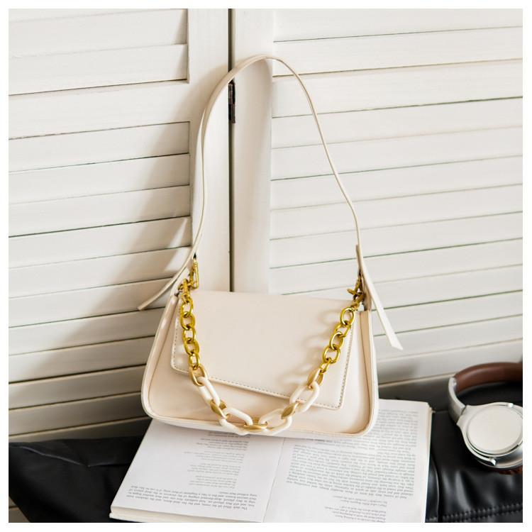 Stylish Street Fashion Pu Small Square Bag With Sewing Thread Element