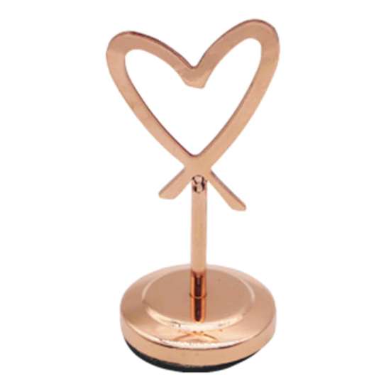 Metal Place Card Base Hollow Heart Table Number Holder, Love Stand, Holders Clip for Photos, Food Signs, Memo Notes, Weddings, Birthdays, Restaurants