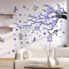 Mg19055 Creative Purple Branch Bird Flower Wall Sticker Bedroom Home Decoration Self-Adhesive Pvc Wall Sticker