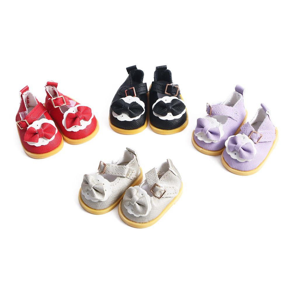 5cm Cute PU Leather Bow Cotton Doll Mini Shoes Doll Boots Dolls Accessories Dolls Shoes