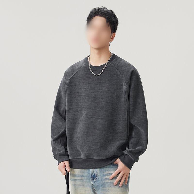 Mens Trendy Vintage Crewneck Sweatshirt Loose Fit Casual Fashion Long Sleeve Outdoor Daily Wear