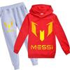 Kids' Messi Football Hoodie & Pants Set - 2-Piece Casual Sportswear for Boys & Girls, Spring & Autumn
