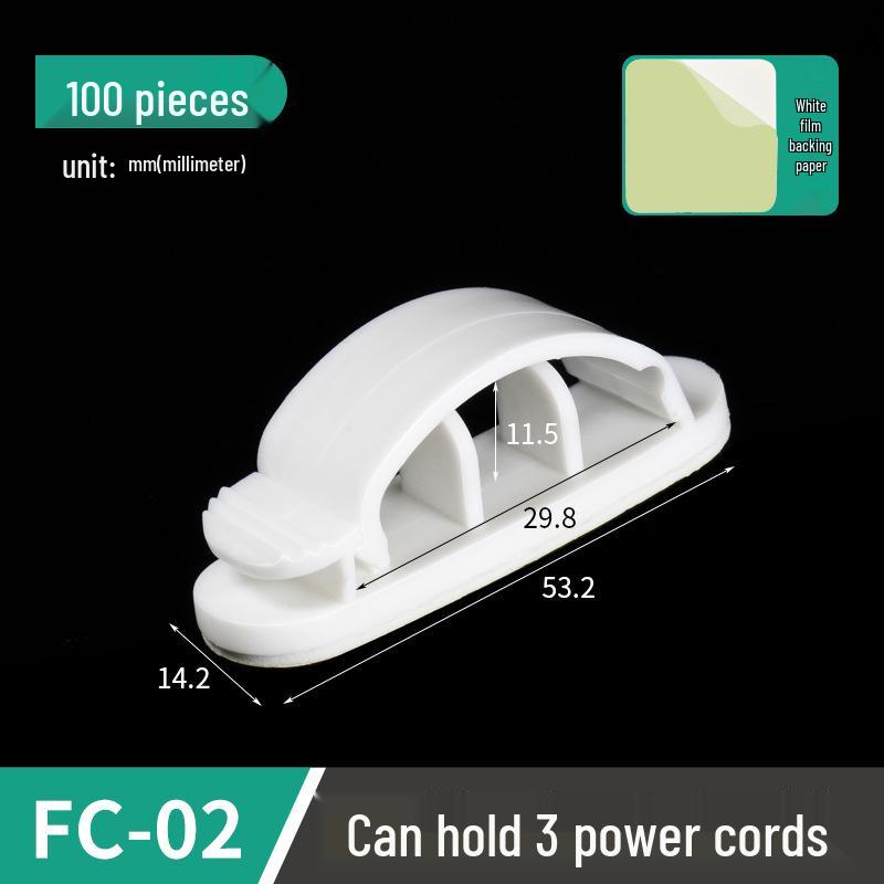 FC Square Adhesive Cable Clip Organizer - Nylon Buckle for Dashcam