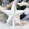 Christmas Tree Topper - White Glitter Star 20 Cm