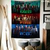 Chicago Fire Wall Tapestry Aesthetic Wall Hanging Printed Fabric Blanket Decorative Tapestries for Bedroom Living Room Home Decor