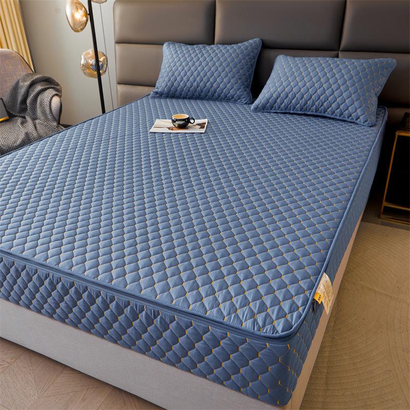 Brushed Cotton Soybean Quilted Fitted Mattress Protector – Six-Sided, 360° Coverage
