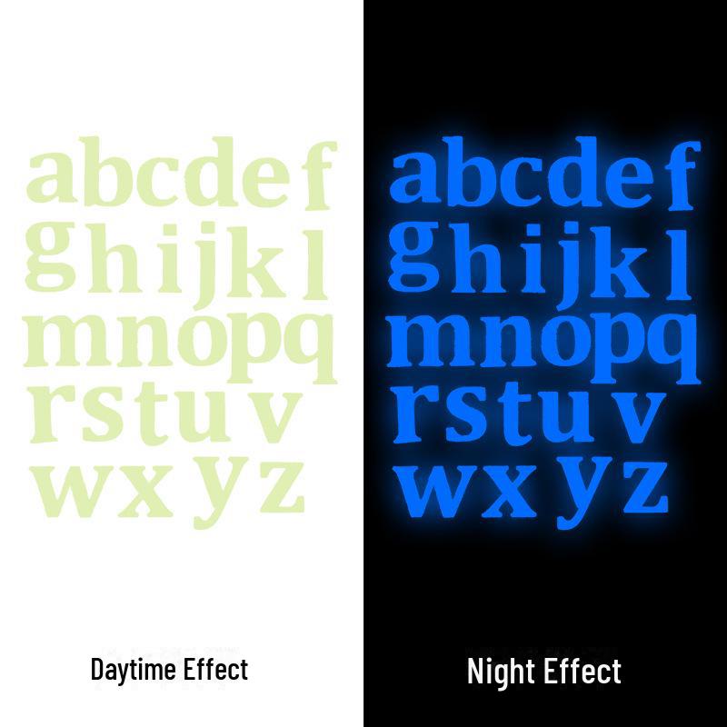 Fluoreszierende Leuchtende Wandaufkleber - 26 Englische Buchstaben zur Kinderzimmerdekoration
