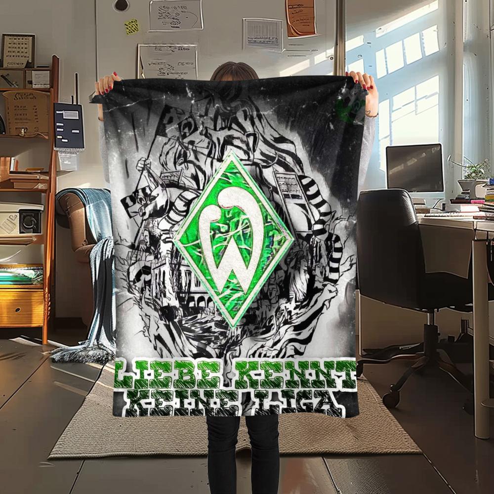 1Pc SV Werder Bremen Print Flannel Blanket High Quality Warm Comfortable Cover for All Seasons Perfect for Gifts Home Decor