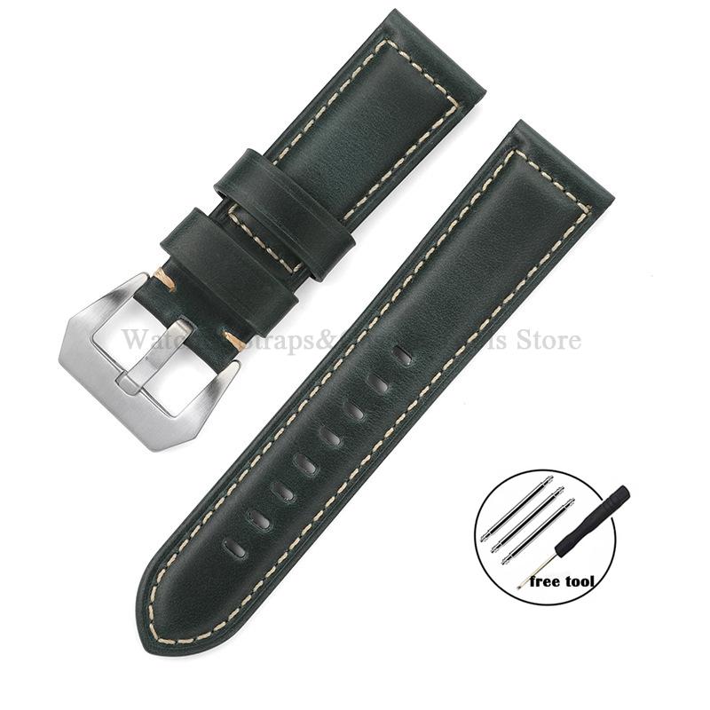 Brățară de ceas din piele naturală business Panerai pentru Omega cataramă din oțel negru maro accesorii curea bărbați 20mm 22mm 24mm 26mm