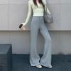 Modal Straight-leg High-waisted Flared Pants for Women, Winter Outerwear, Drapey Sporty Casual Pants, Slimming Wide-leg Flared Pants