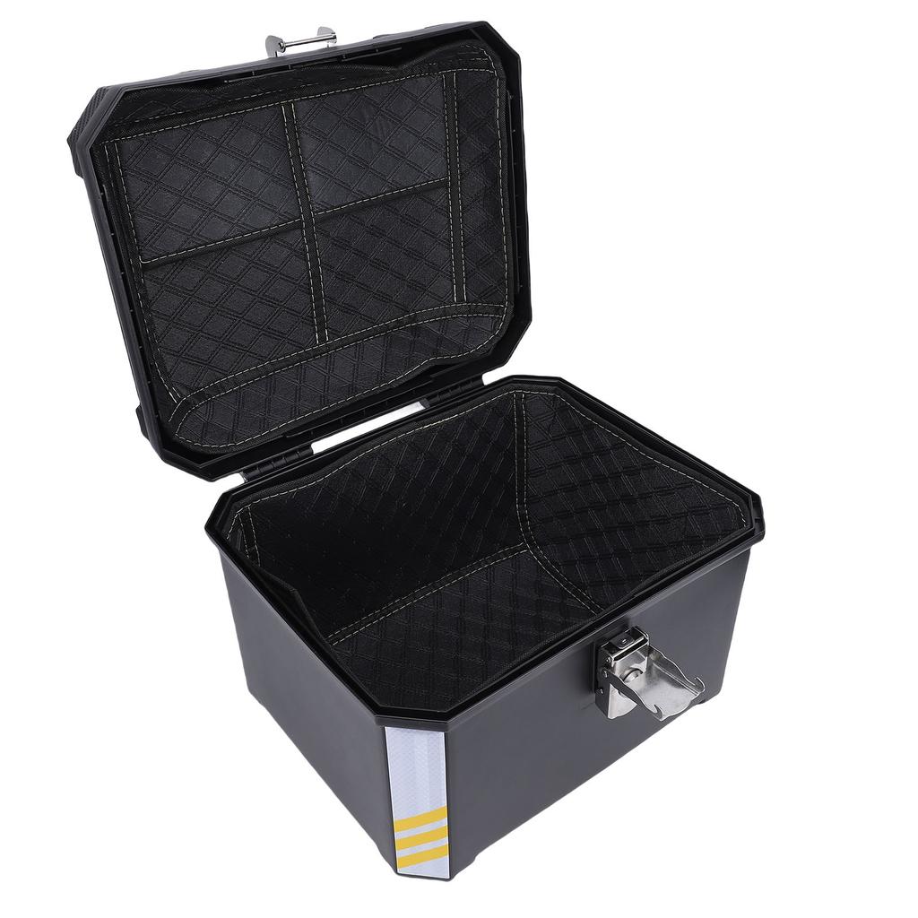 Motorcycle Top Case 45L Large Capacity Stainless Steel Motorcycle Trunk Waterproofing Detachable Luggage Storage Case