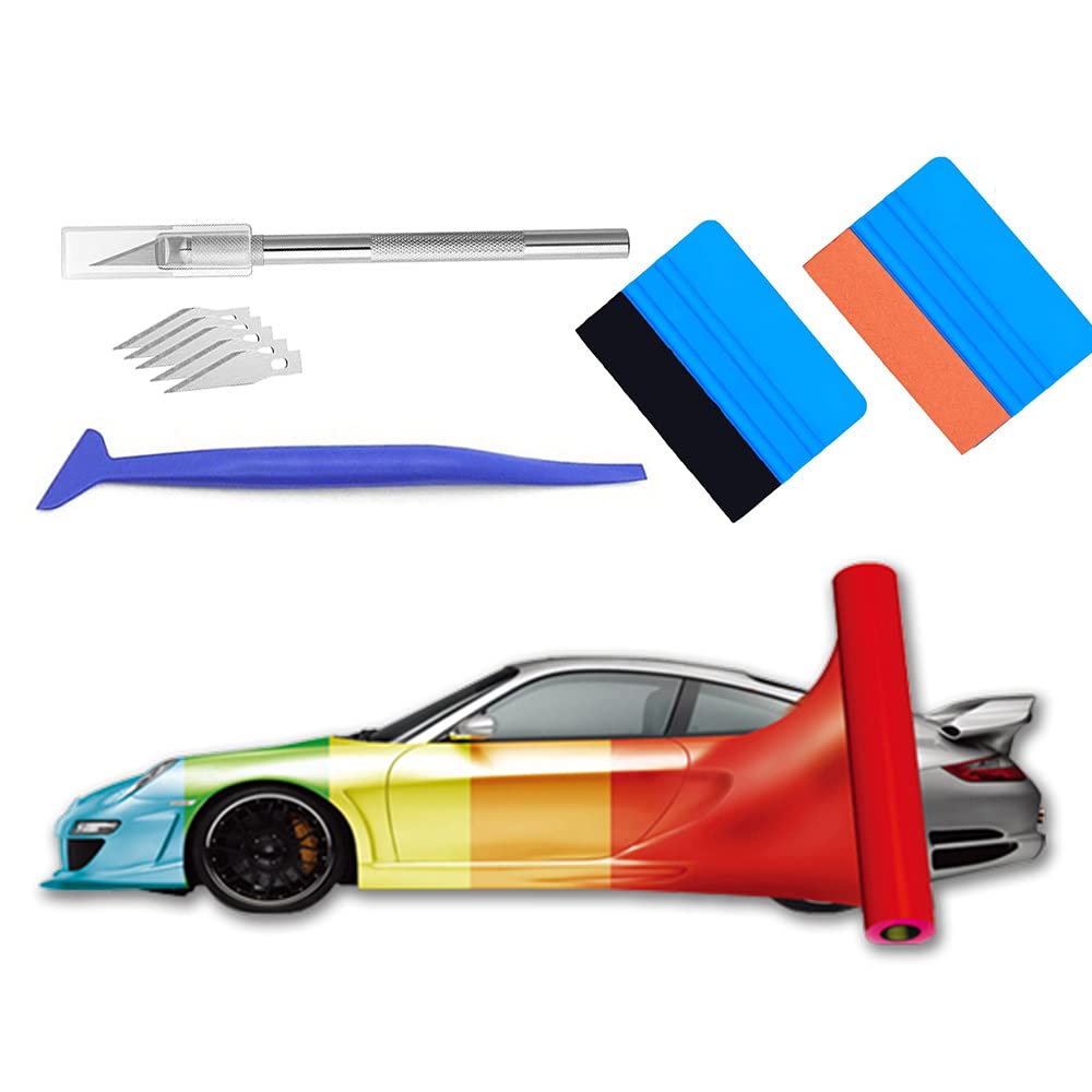LIKENNY Car Wrapping Film Application Tool Kit Sealing Bubble Free Scratch Scraper Sticker Universal