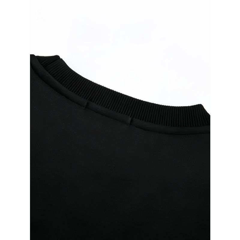 European sizes Casual Round Neck Sweatshirt with Subtle Random Print, Durable Casual Attire & Play