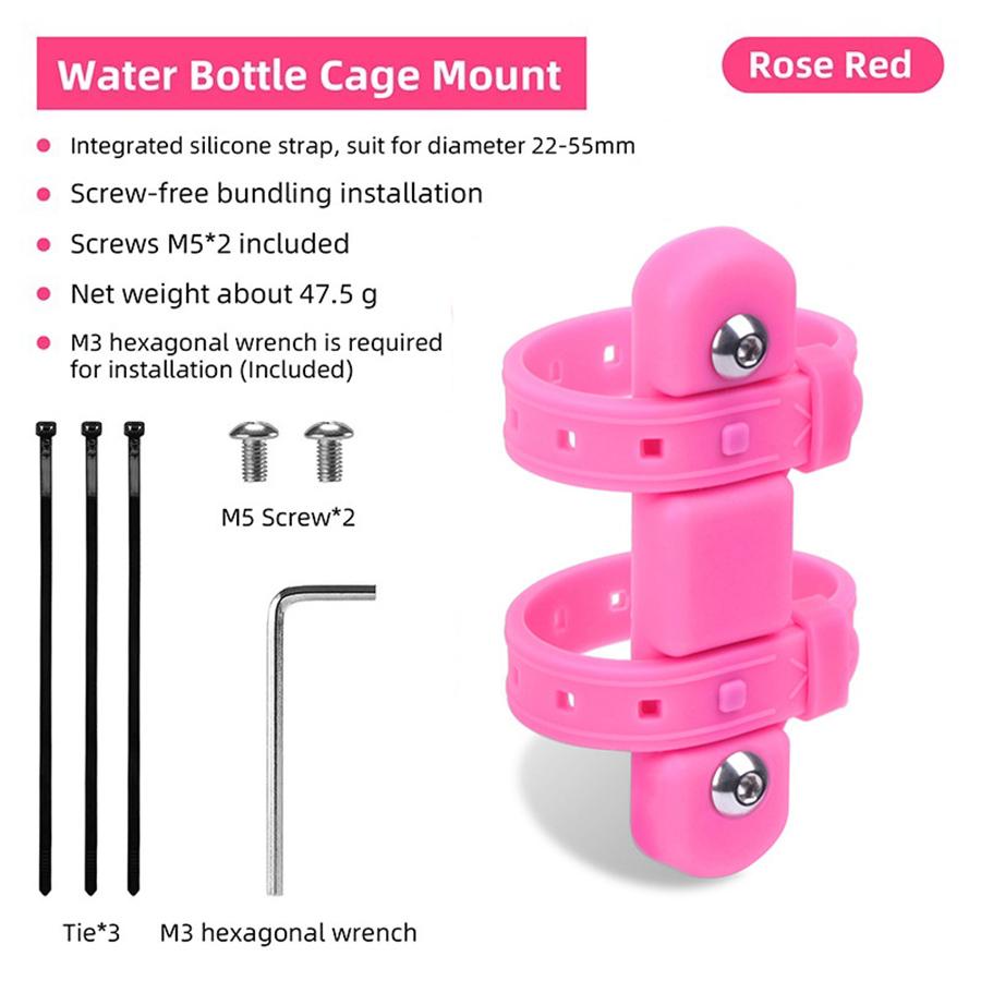 Cycling Bottle Holder Adapter Silicone Gel Road MTB Bottle Cage Conversion Base Without Hole Installation Fixing Bike Bottle