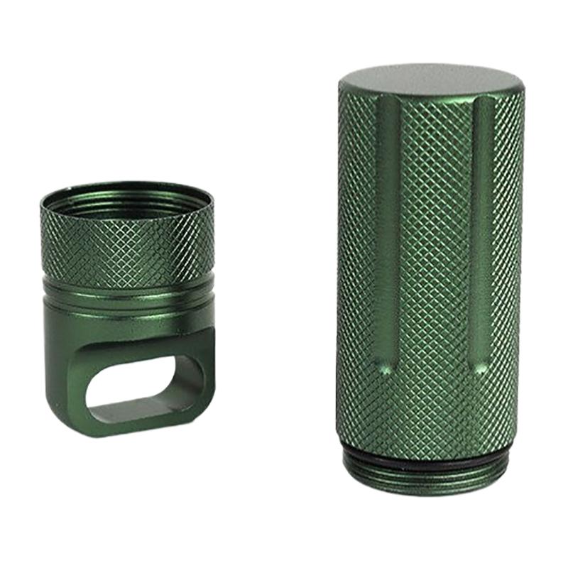 Aluminum Alloy Airtight Pill Container Bottle Portable Outdoor Edc Single Chamber Capsule Holder Waterproof Medicine Case Box