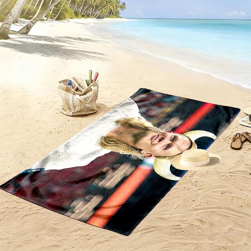 Haaland Print Strandtuch, Großes Weiches Schnelltrocknendes Handtuch für Strand Camping Schwimmen