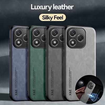 Hülle für Honor 400 Lite 5G Hülle Leder Auto Magnethalter Rückseite für Honor400 Lite 400Lite Weicher TPU-Rahmen Schutz Coque