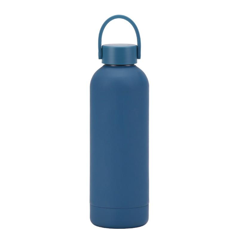 Double-Layer Stainless Steel Vacuum Insulated Travel Mug With Carrying Handle - 500ml Portable Outdoor Water Bottle