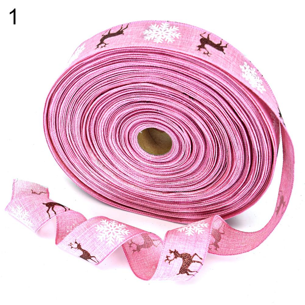5 Meter 10mm Julgran Snöflinga Mönster Förpackningsband Juldekor