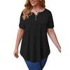 Women's Plus Size Tunic Tops Solid T Shirt Floral Casual Short Sleeve Blouse