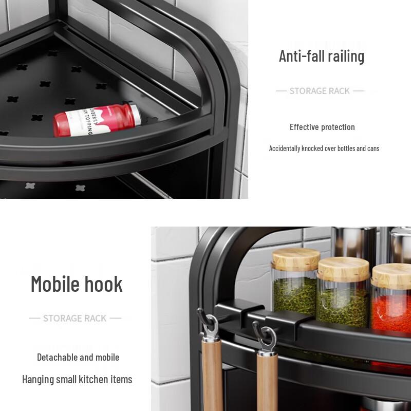 3-Tier Stainless Steel Kitchen Corner Storage Rack