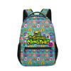 Mochilas Escolares para Estudiantes de My Singing Monsters de Lujo con Novedad, Mochilas para Cuadernos con Estampado 3D de Oxford Impermeables, Mochilas de Viaje para Niños/Niñas
